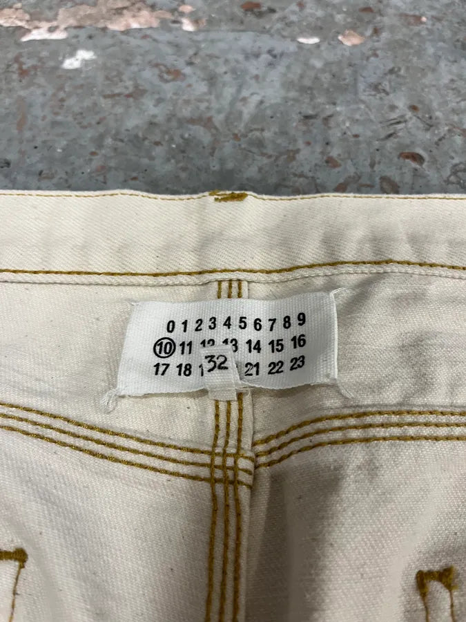 SS2021 Maison Margiela White Carpenter Cozy Pants (M) NXWhVtF 9