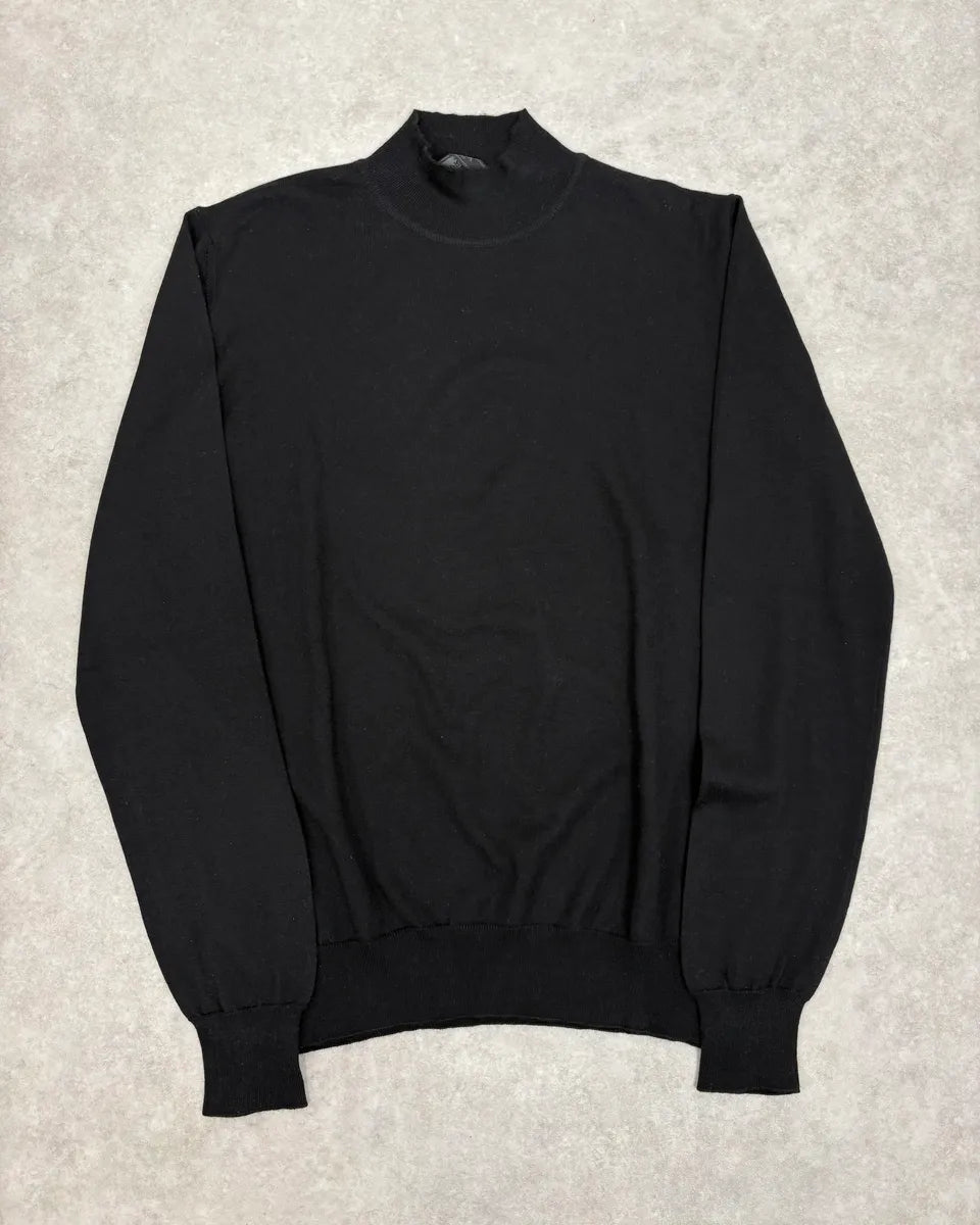 SS2021 Prada Black Wool Turtleneck Sweater TBrBpzJ 0