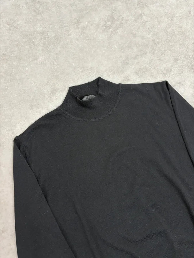 SS2021 Prada Black Wool Turtleneck Sweater TBrBpzJ 4