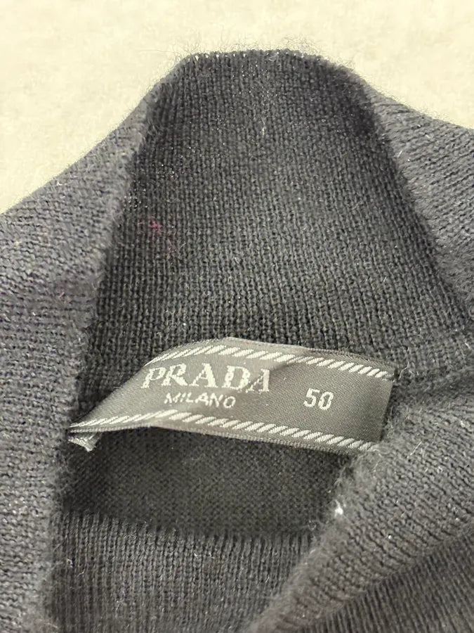 SS2021 Prada Black Wool Turtleneck Sweater TBrBpzJ 7