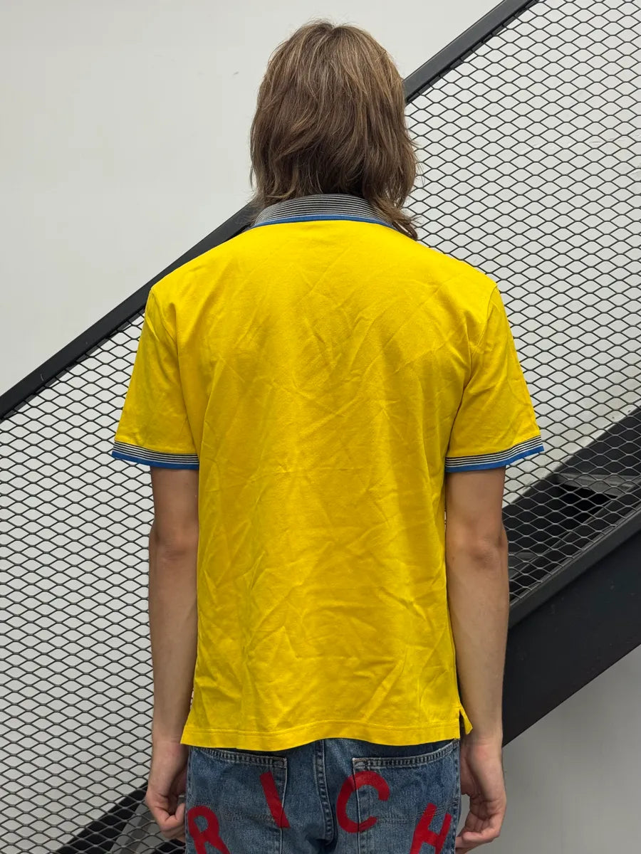 SS2021 Prada Stripes Contrast Collar Yellow Polo KGBWZaf 2
