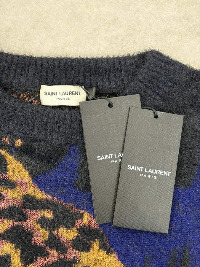 SS2021 Saint Laurent Black & Blue Guepar Sweater IZdzpvV 6