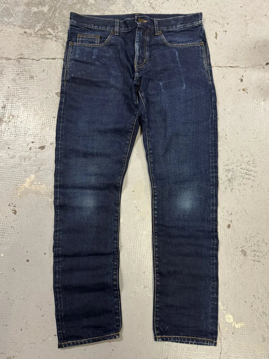 SS2021 Saint Laurent Blue Selvedge Denim Slim Jeans VDRdhnq 0