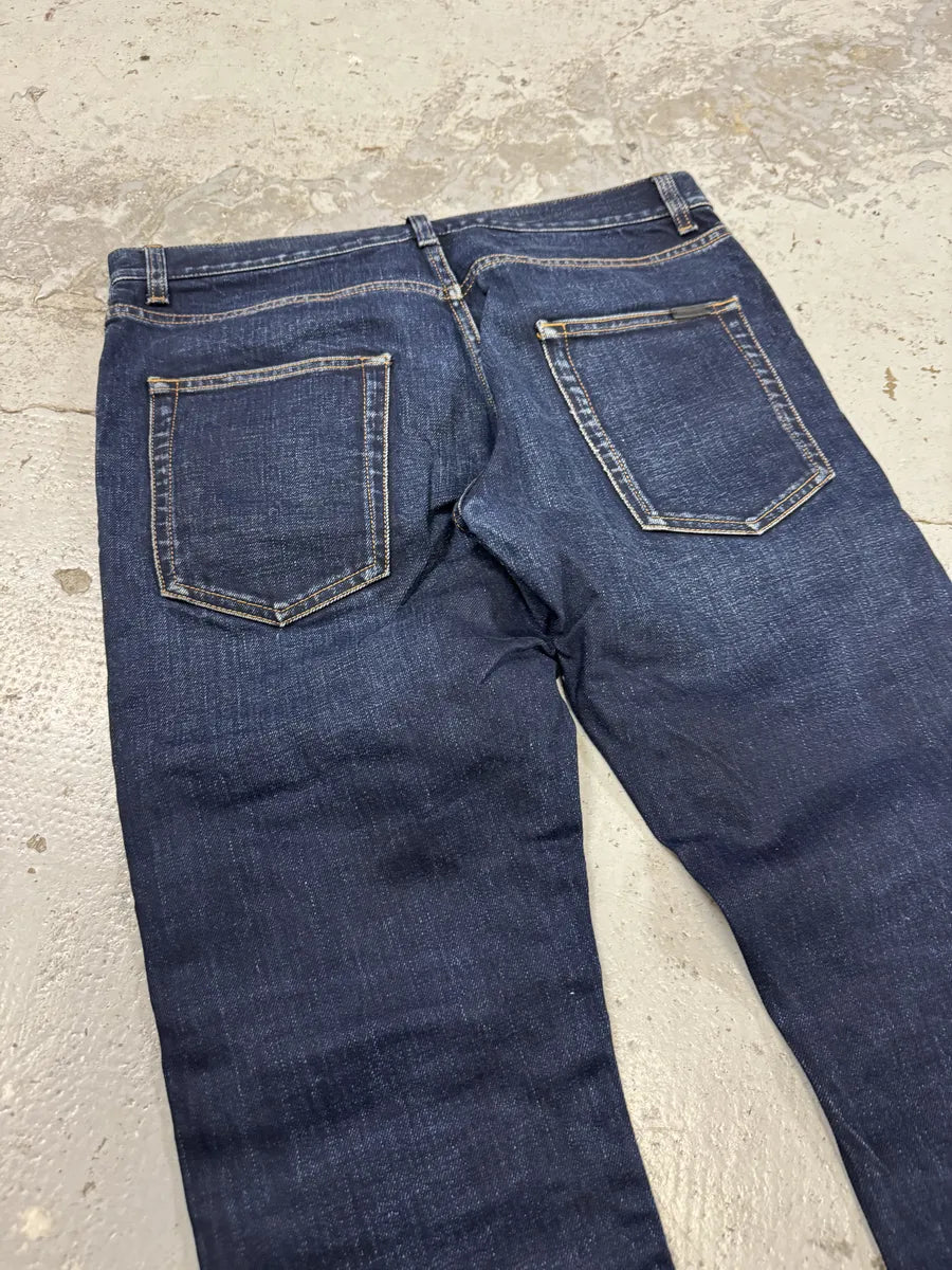 SS2021 Saint Laurent Blue Selvedge Denim Slim Jeans VDRdhnq 6