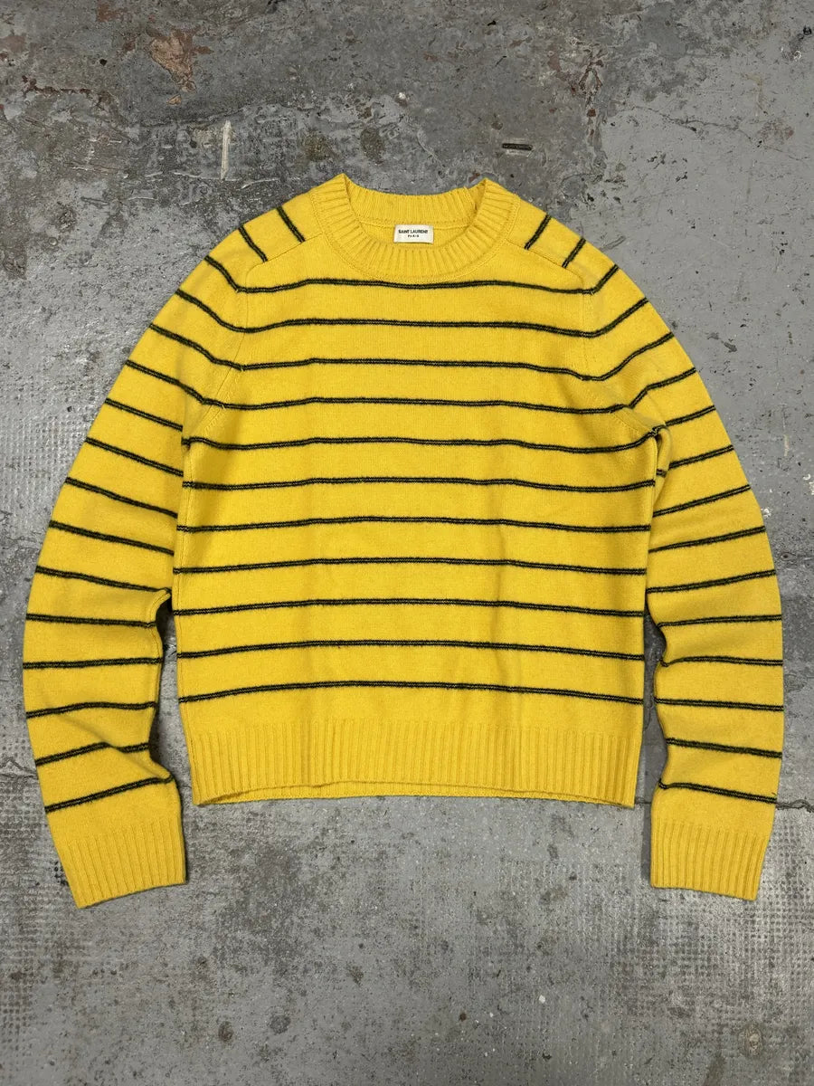 SS2021 Saint Laurent Yellow Lines Sweater XcHLybS 0