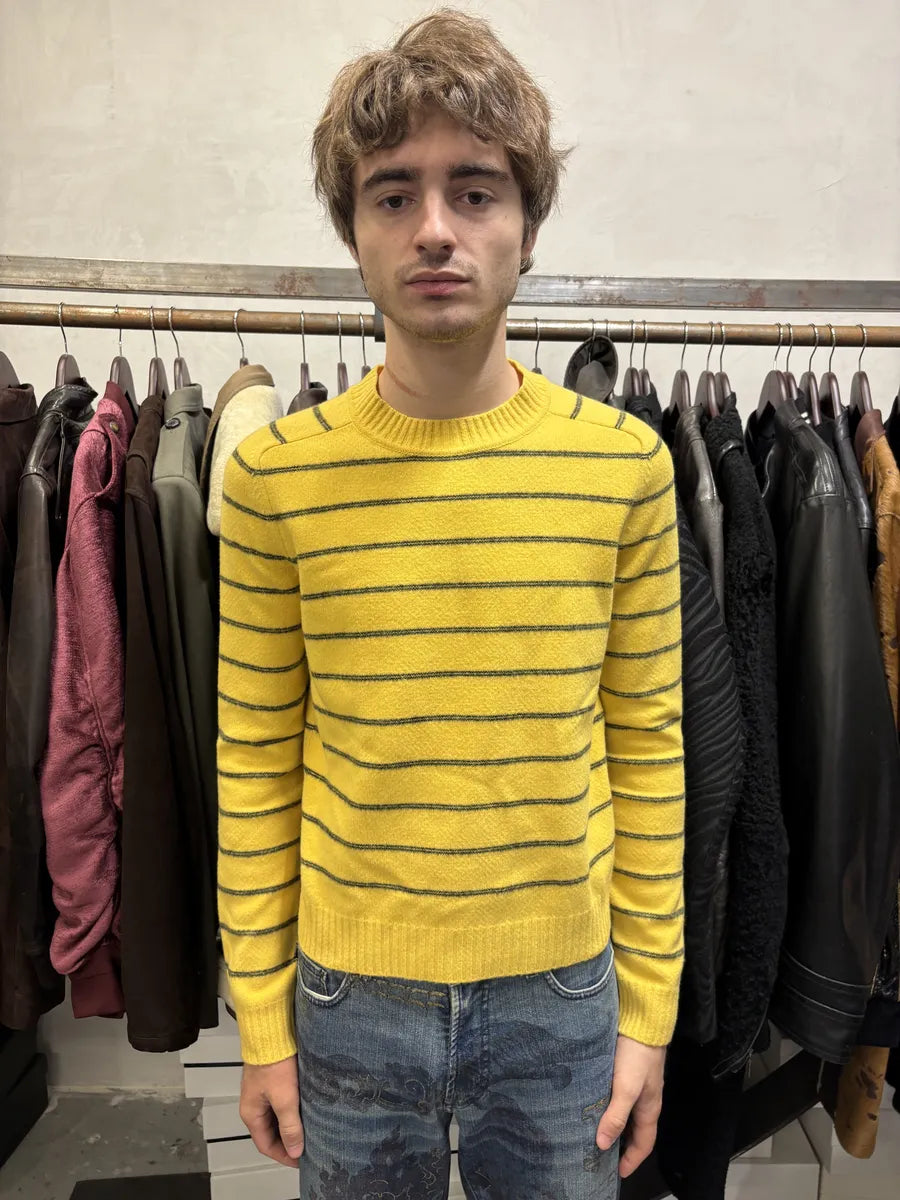 SS2021 Saint Laurent Yellow Lines Sweater XcHLybS 2