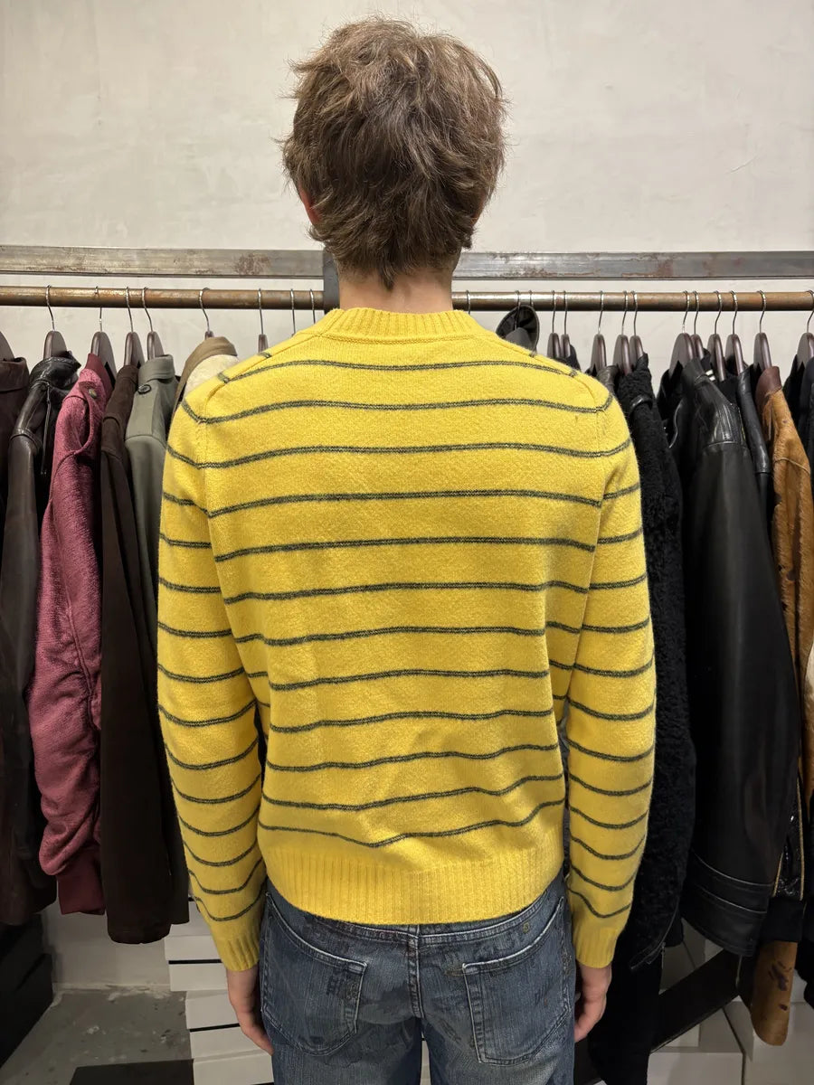 SS2021 Saint Laurent Yellow Lines Sweater XcHLybS 3