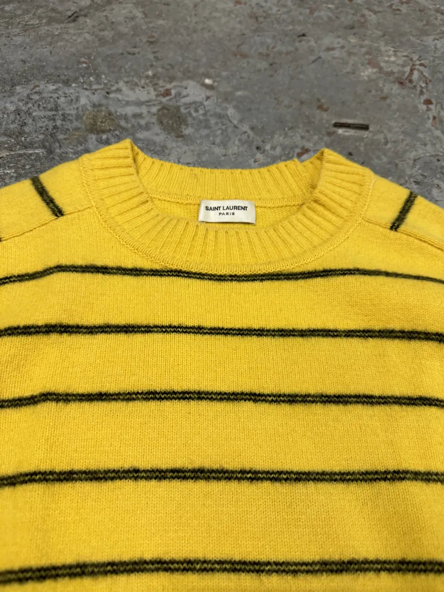 SS2021 Saint Laurent Yellow Lines Sweater XcHLybS 5