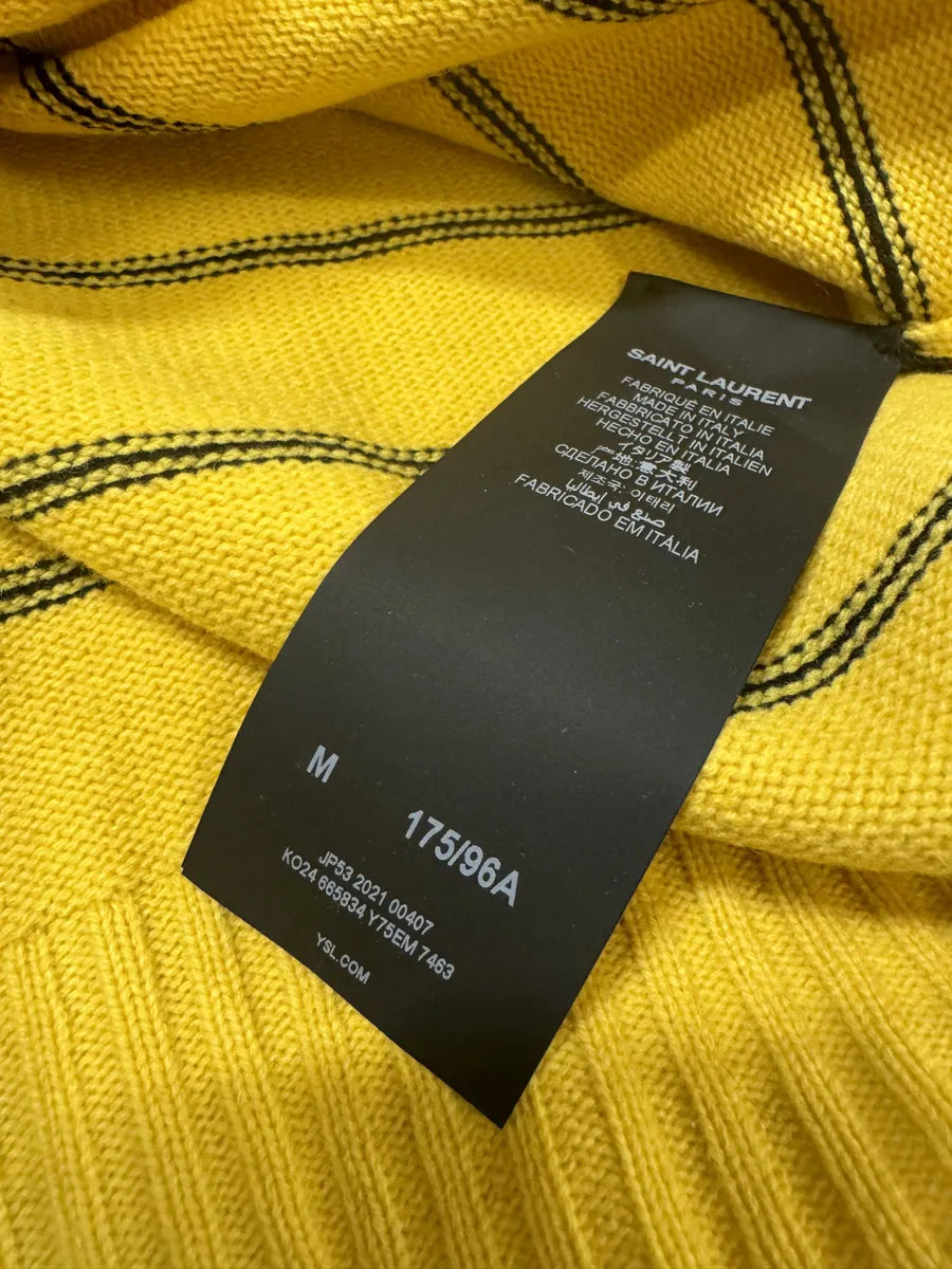 SS2021 Saint Laurent Yellow Lines Sweater XcHLybS 7