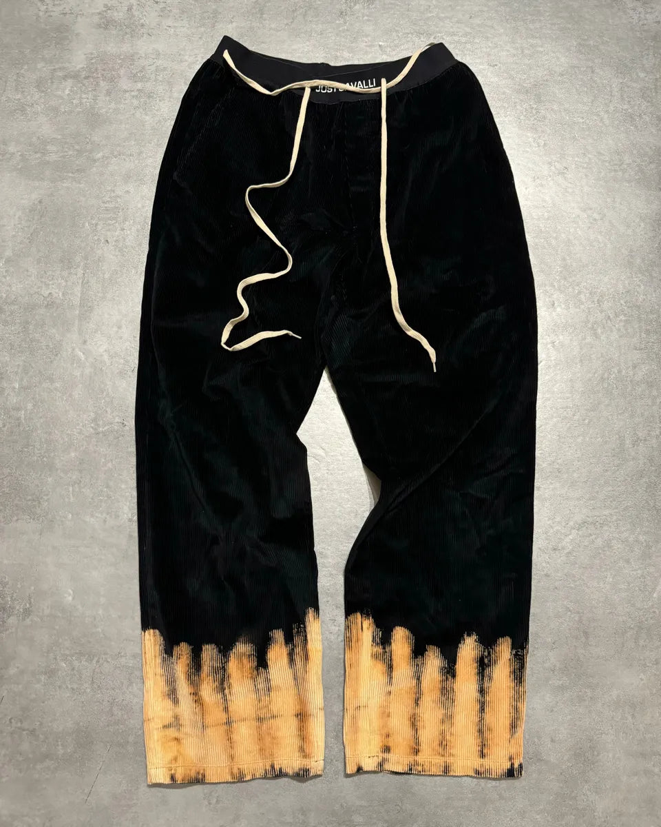 SS2022 Cavalli Fire Magma Velvet Large Cozy Navy Pants (L/XL) 0