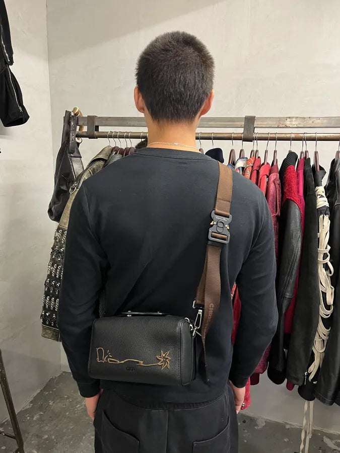 SS2022 Dior CACTUS JACK Saddle Lingot 22 Black Leather Bag hMuyUGG 6