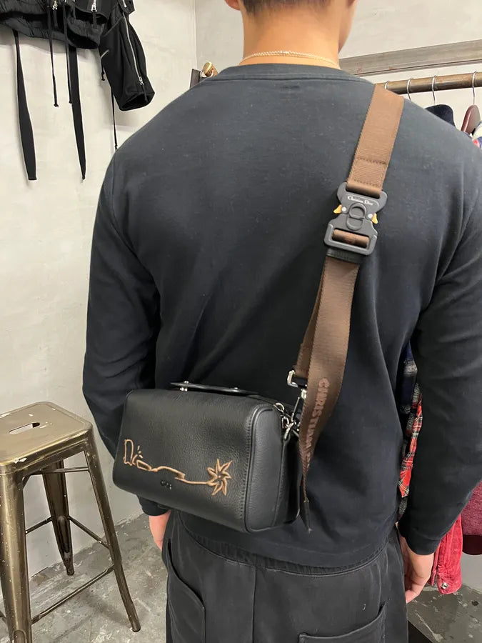 SS2022 Dior CACTUS JACK Saddle Lingot 22 Black Leather Bag hMuyUGG 8