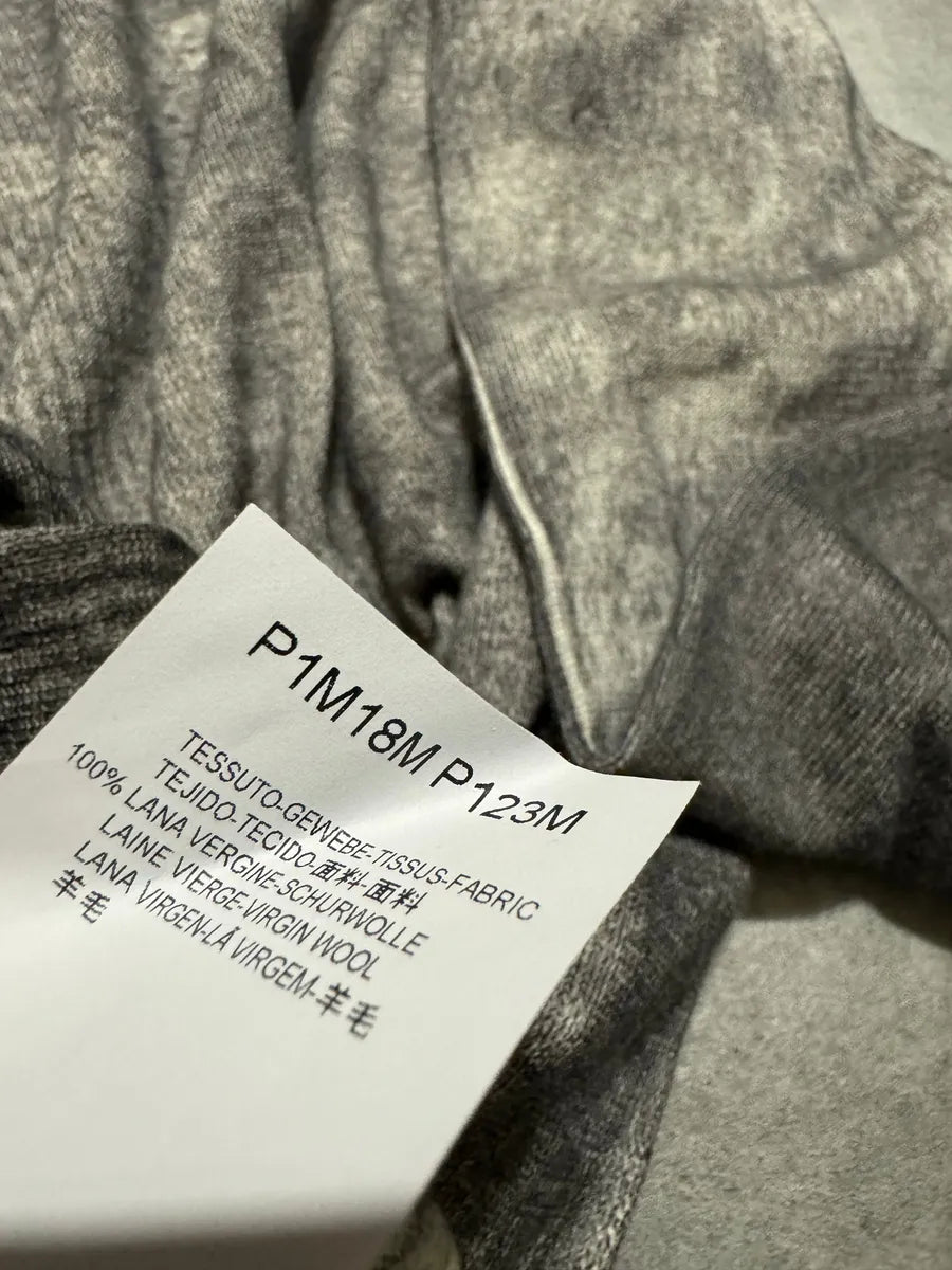SS2022 Emporio Armani Blurred Extravagant Mirage Grey Wool Sweater (XL) 7