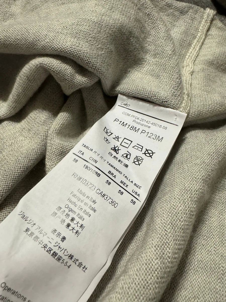 SS2022 Emporio Armani Blurred Extravagant Mirage Grey Wool Sweater (XL) 8