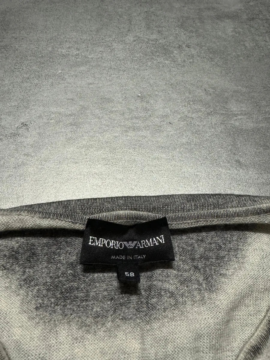 SS2022 Emporio Armani Blurred Extravagant Mirage Grey Wool Sweater (XL) 9