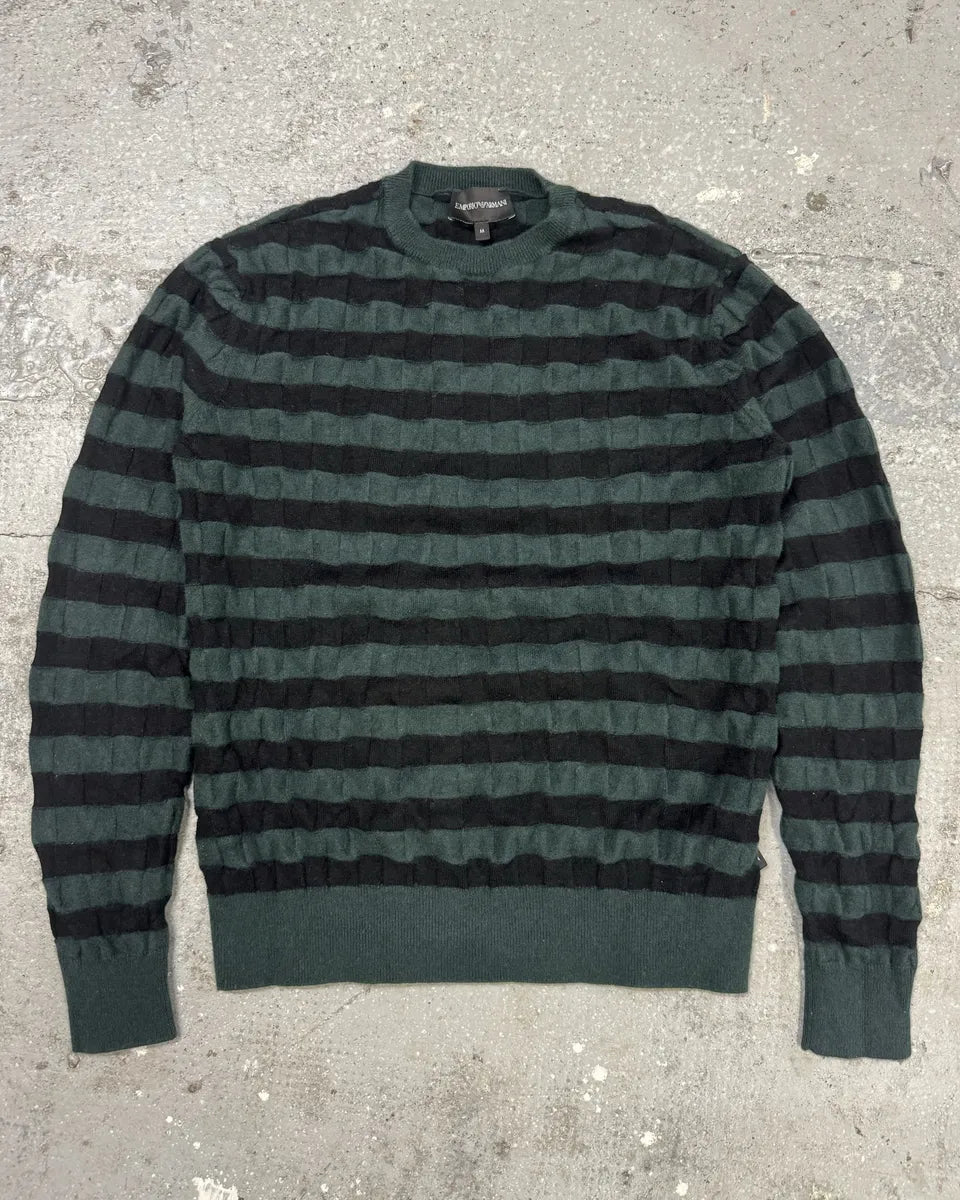 SS2022 Emporio Armani Forest Green Relief Sweater (XS) 0