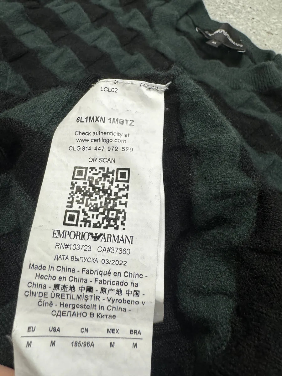 SS2022 Emporio Armani Forest Green Relief Sweater (XS) 6