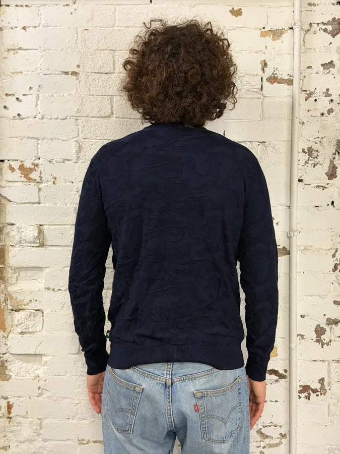 SS2022 Emporio Armani Military Camo Relief Navy Blue Sweater hsBNTCR 1