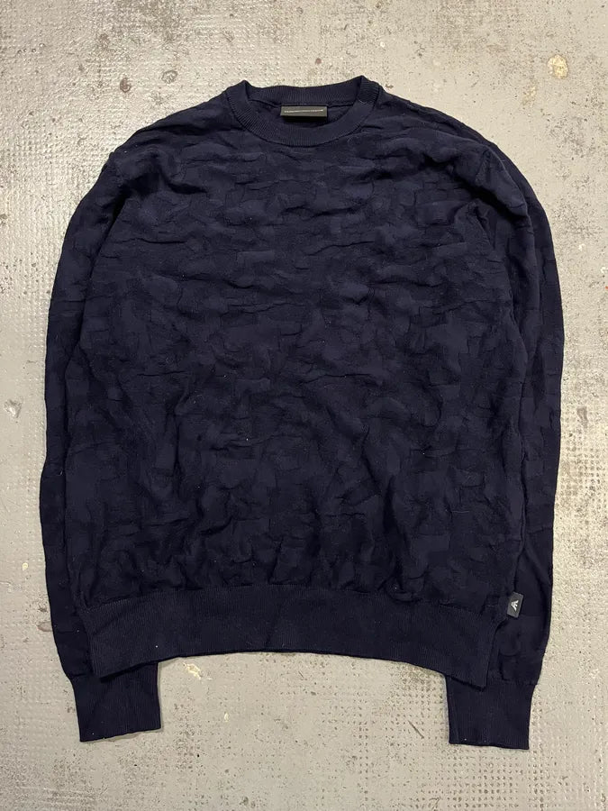 SS2022 Emporio Armani Military Camo Relief Navy Blue Sweater hsBNTCR 2