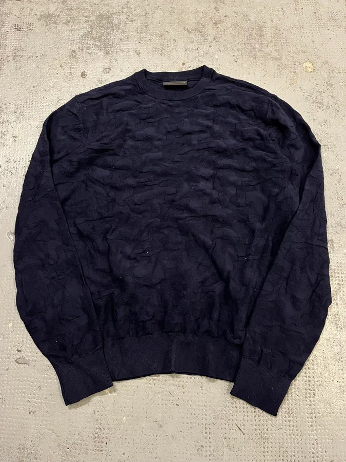 SS2022 Emporio Armani Military Camo Relief Navy Blue Sweater hsBNTCR 4