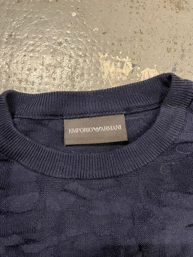 SS2022 Emporio Armani Military Camo Relief Navy Blue Sweater hsBNTCR 7