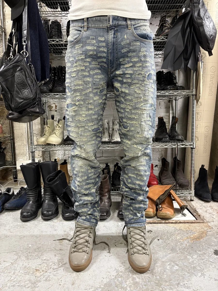 SS2022 Givenchy Blue Denim Slim Distressed Jeans (M) BuwnovN 1