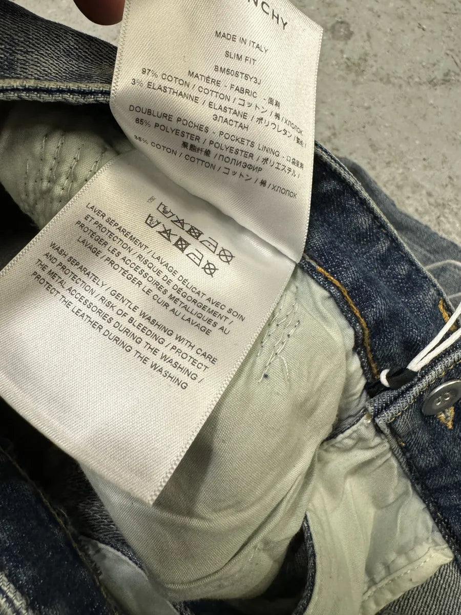 SS2022 Givenchy Blue Denim Slim Distressed Jeans (M) BuwnovN 11