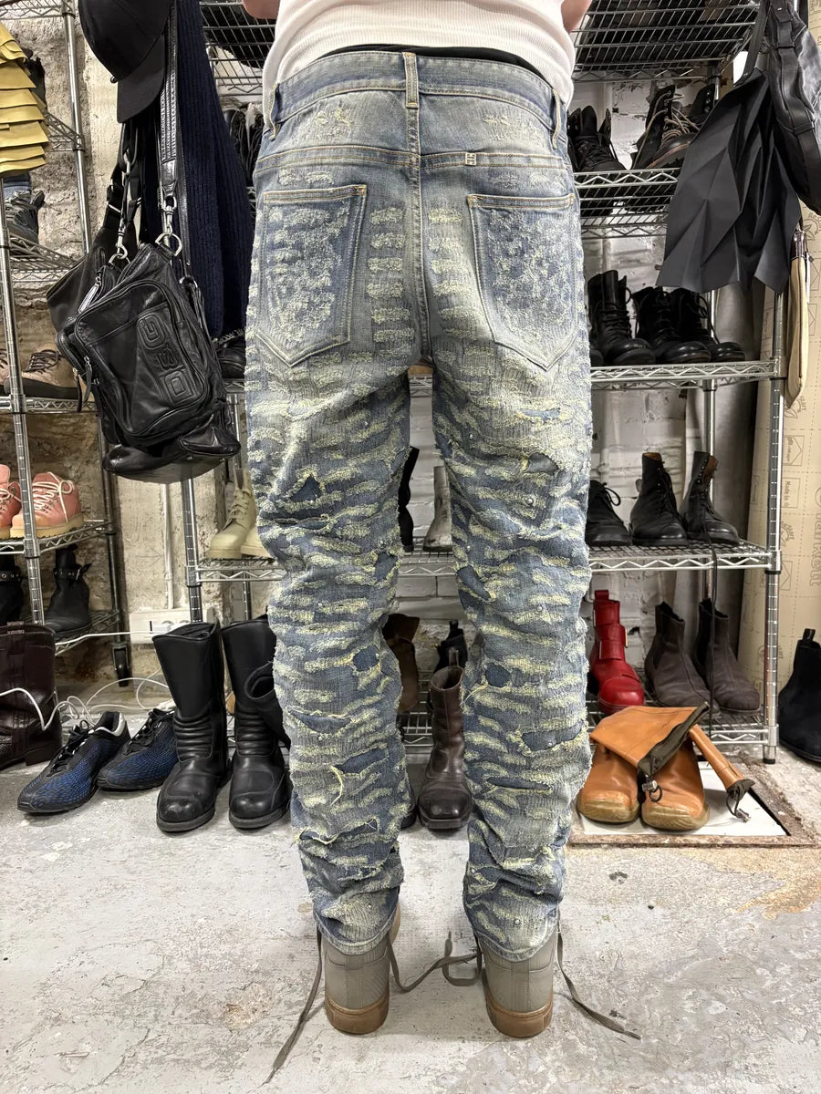 SS2022 Givenchy Blue Denim Slim Distressed Jeans (M) BuwnovN 3