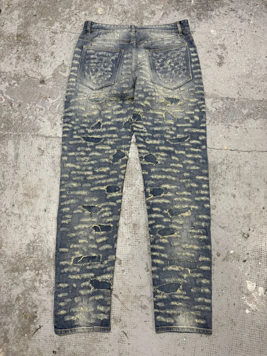 SS2022 Givenchy Blue Denim Slim Distressed Jeans (M) BuwnovN 4
