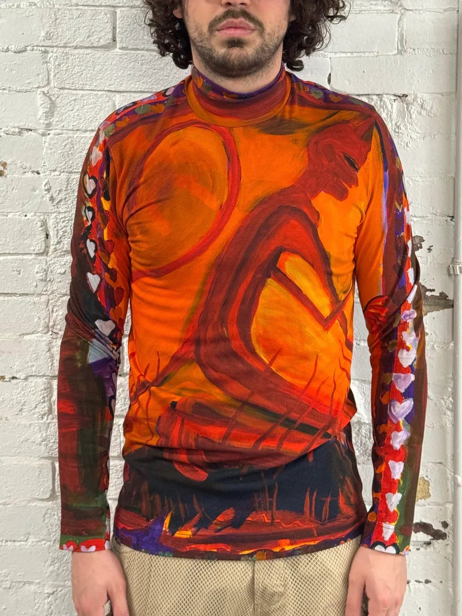 SS2022 Givenchy Josh Smith Smith Demon Abstract Paint Longsleeves KZmYFBr 1
