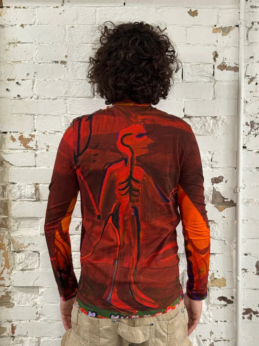 SS2022 Givenchy Josh Smith Smith Demon Abstract Paint Longsleeves KZmYFBr 2