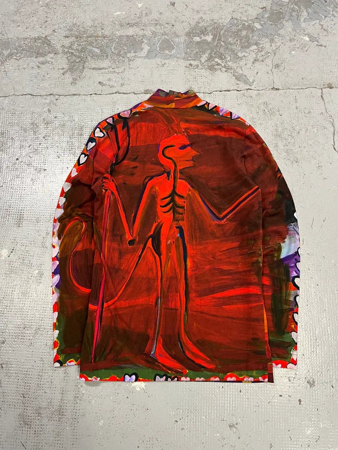 SS2022 Givenchy Josh Smith Smith Demon Abstract Paint Longsleeves KZmYFBr 5