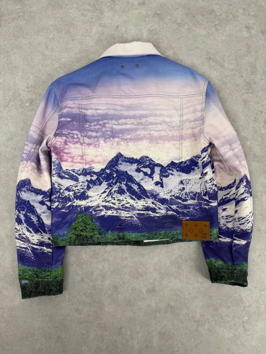 SS2022 Louis Vuitton Purple Mountain Landscape Buttoned Jacket lYOrNoA 1