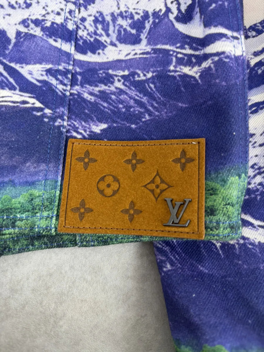 SS2022 Louis Vuitton Purple Mountain Landscape Buttoned Jacket lYOrNoA 11