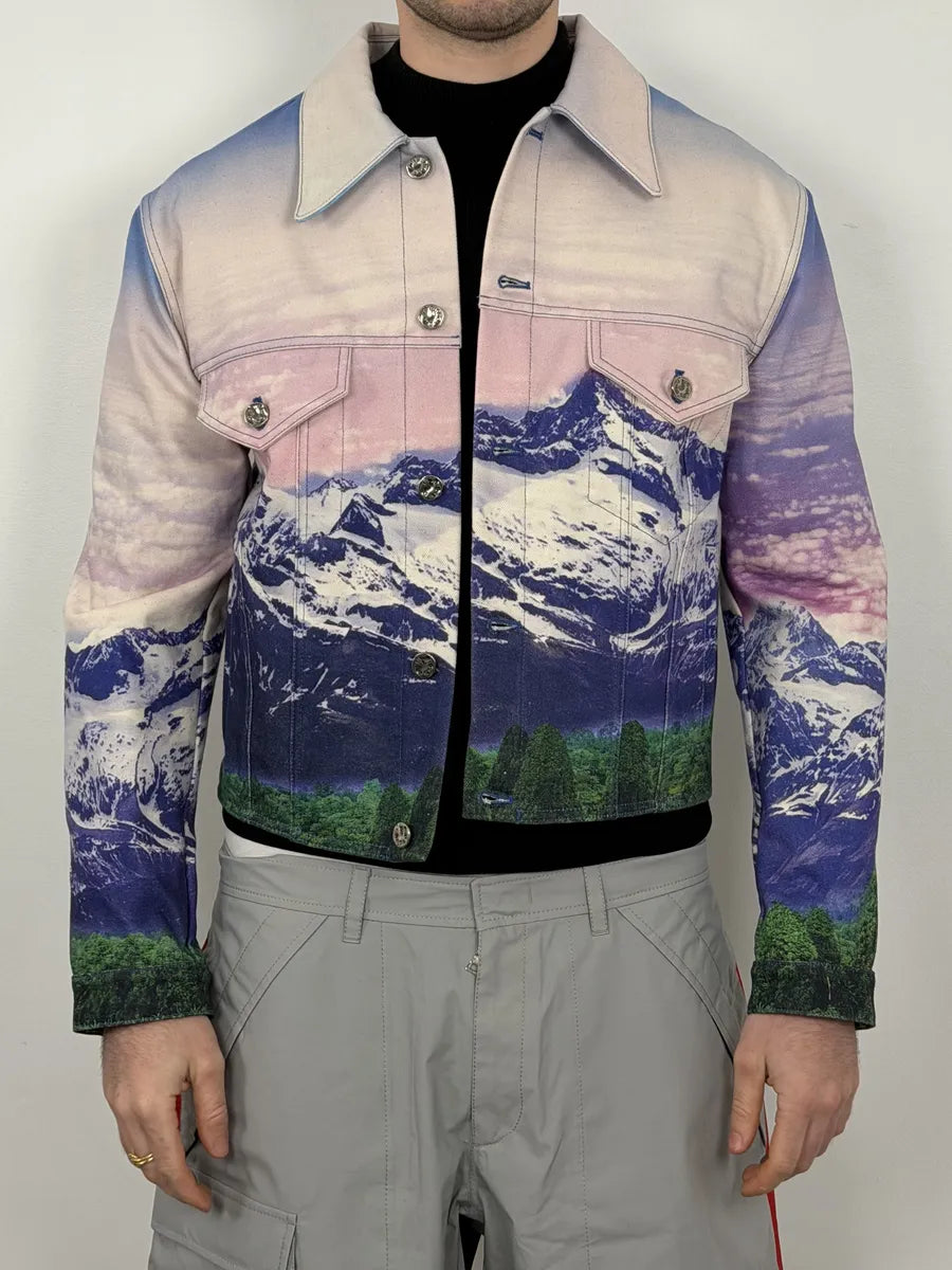 SS2022 Louis Vuitton Purple Mountain Landscape Buttoned Jacket lYOrNoA 2
