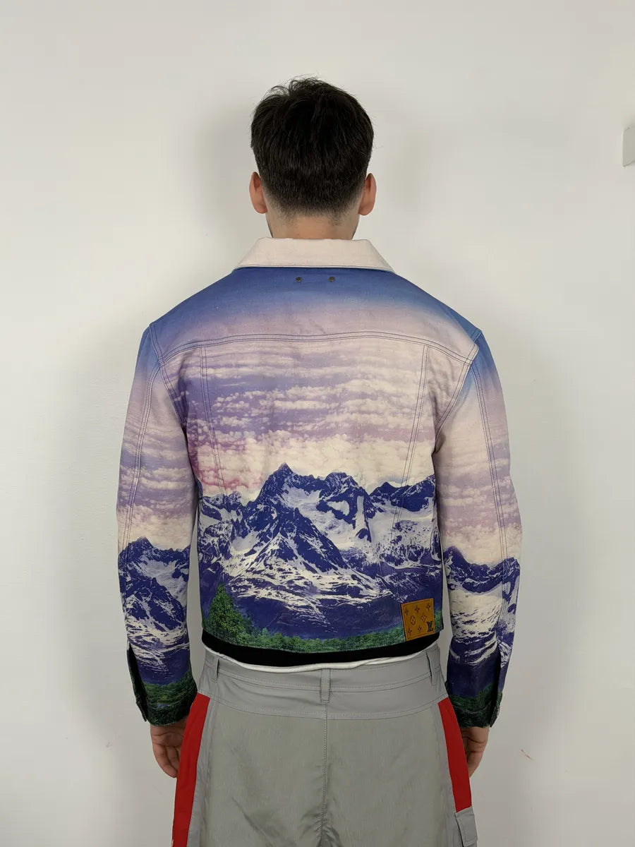 SS2022 Louis Vuitton Purple Mountain Landscape Buttoned Jacket lYOrNoA 3