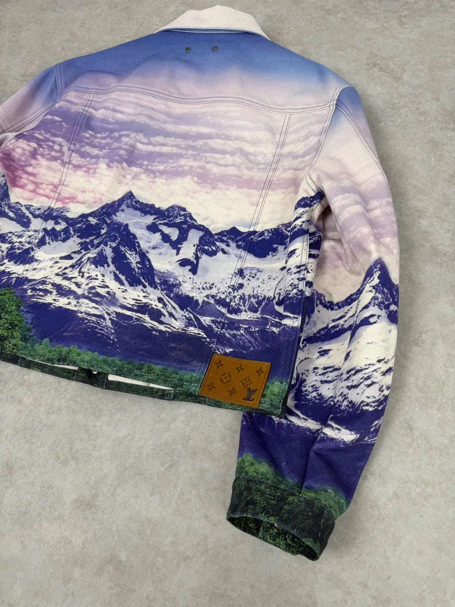SS2022 Louis Vuitton Purple Mountain Landscape Buttoned Jacket lYOrNoA 6