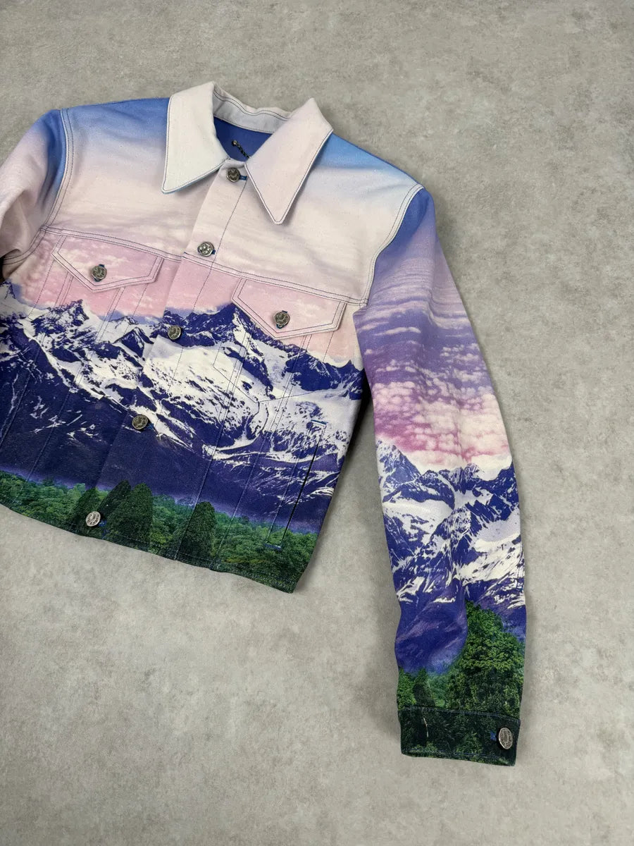 SS2022 Louis Vuitton Purple Mountain Landscape Buttoned Jacket lYOrNoA 7