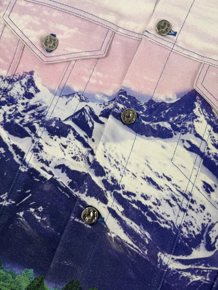 SS2022 Louis Vuitton Purple Mountain Landscape Buttoned Jacket lYOrNoA 8