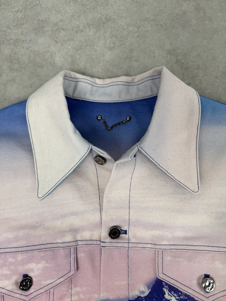 SS2022 Louis Vuitton Purple Mountain Landscape Buttoned Jacket lYOrNoA 9