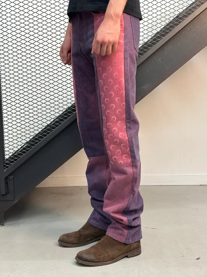 SS2022 Marine Serre Pink & Purple Regen Patchwork Jeans  UPaIODT 2