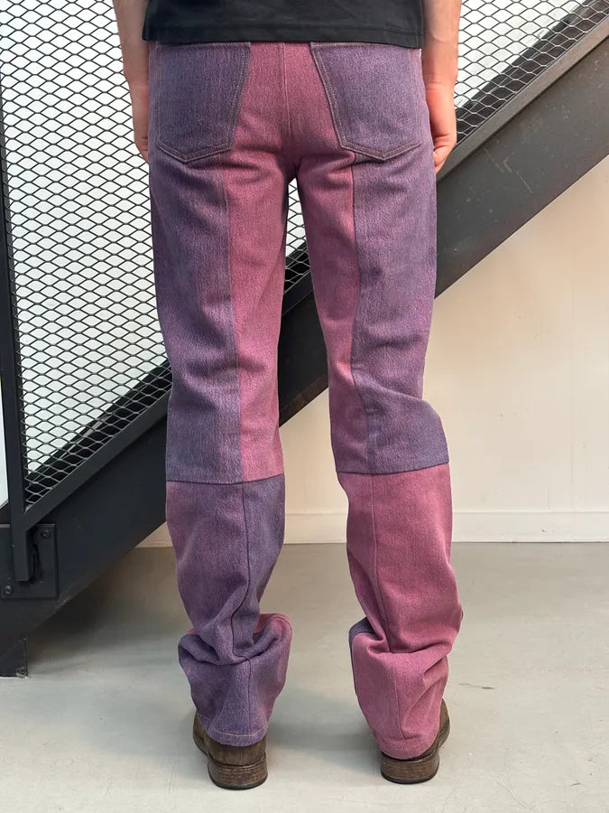 SS2022 Marine Serre Pink & Purple Regen Patchwork Jeans  UPaIODT 3