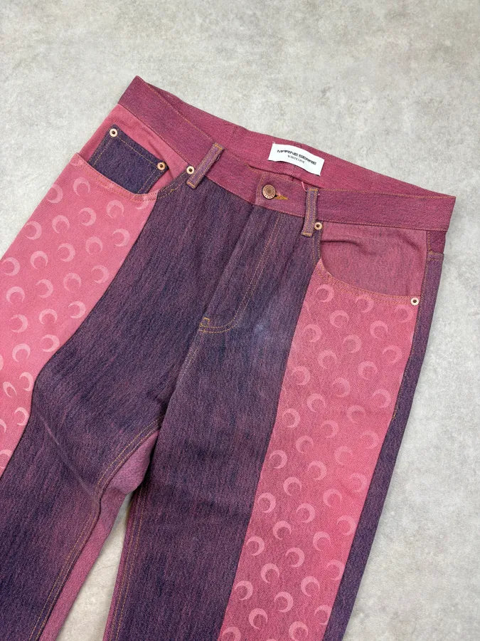 SS2022 Marine Serre Pink & Purple Regen Patchwork Jeans  UPaIODT 4