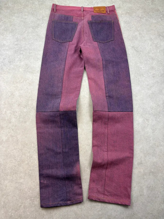 SS2022 Marine Serre Pink & Purple Regen Patchwork Jeans  UPaIODT 5