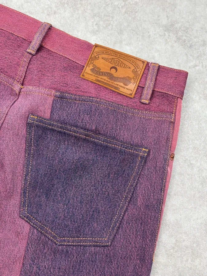 SS2022 Marine Serre Pink & Purple Regen Patchwork Jeans  UPaIODT 7