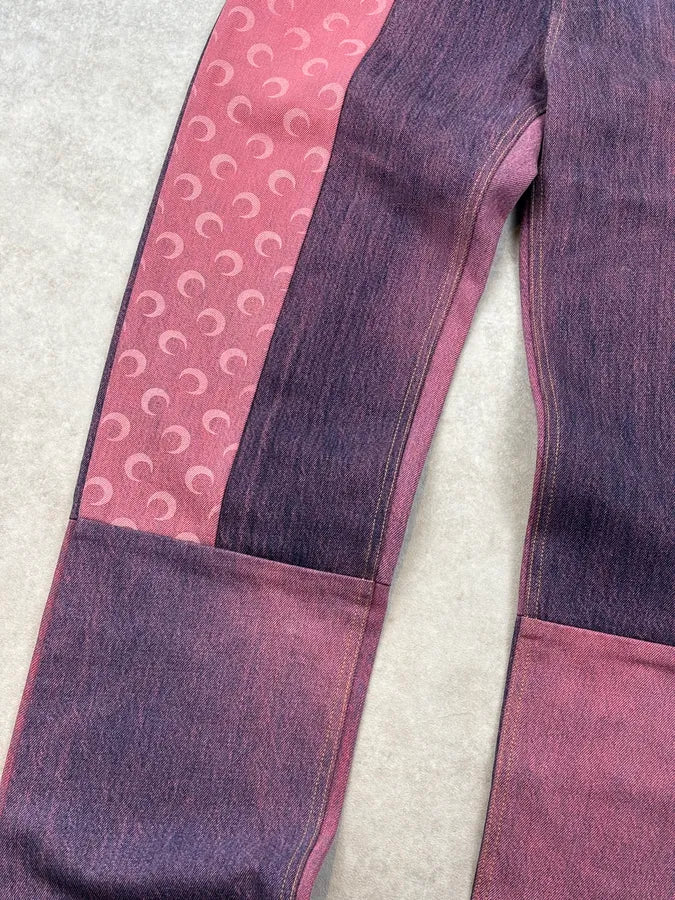 SS2022 Marine Serre Pink & Purple Regen Patchwork Jeans  UPaIODT 9