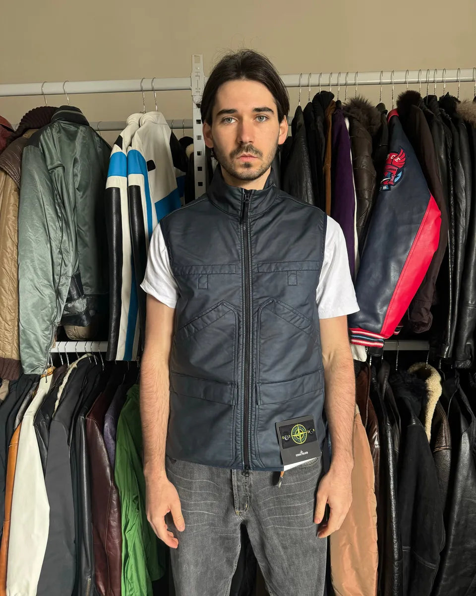 SS2022 Stone Island Diagonale Blue Dyed Vest (L) 1