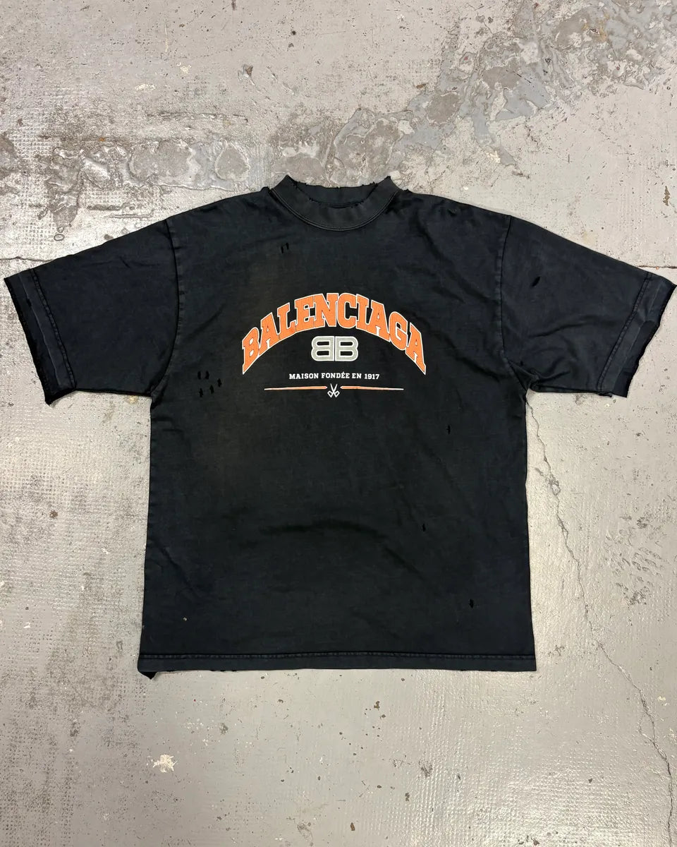 SS2023 Balenciaga Dark Navy Oversized Propaganda T-Shirt TKjYatU 0