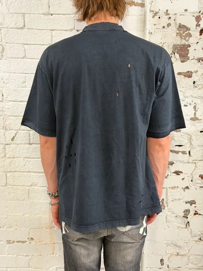 SS2023 Balenciaga Dark Navy Oversized Propaganda T-Shirt TKjYatU 2