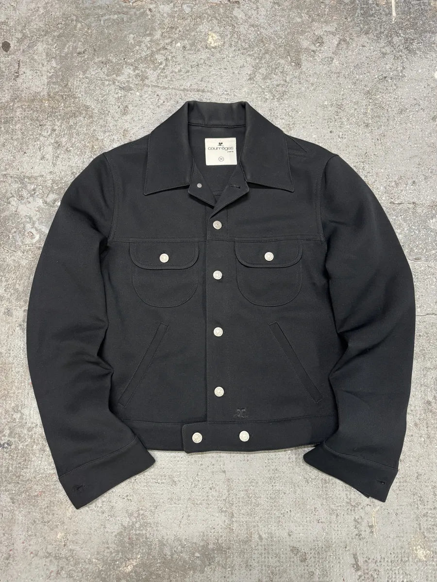 SS2023 Courreges Black Minimalist Trucker Jacket (M) 0
